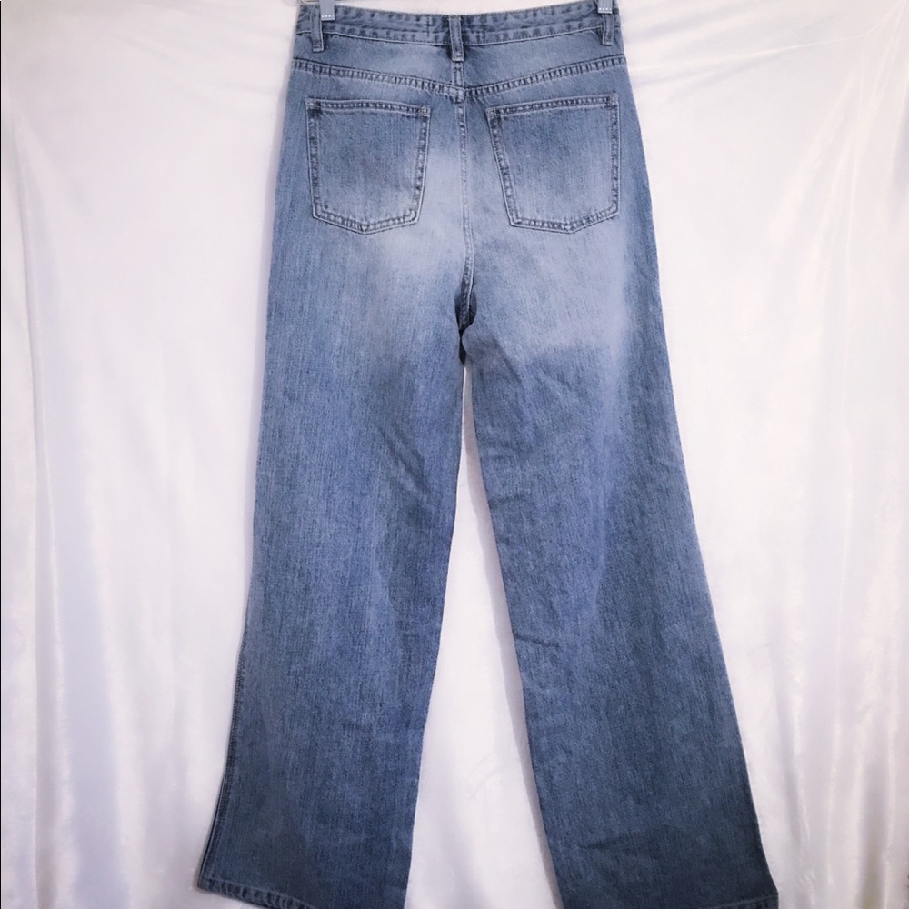Nasty Gal High Waist Wide Button fly Denim Jeans - Picture 7 of 8